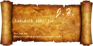 Jakubik Héla névjegykártya